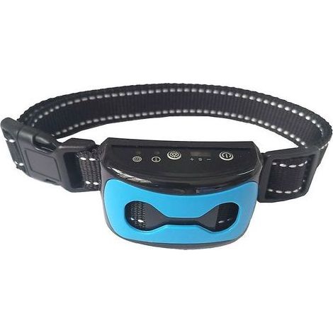 Intelligent Automatique Reconnaissance Ultrasons Bark Stopper Dressage Chien Choc Électrique Anti-Dog Barking Collier Étanche Rechargeable-Bleu (1/5)
