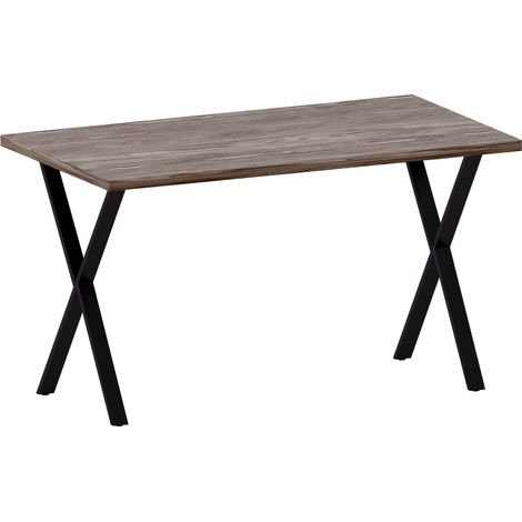 4 Seater Dining Table With X Shape Legs MDF Dining Area Kitchen Furniture, Walnut