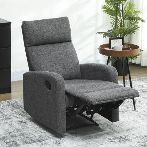 Fauteuil relax,  chaise longue réglable avec repose-jambes réglable,  fauteuil salon moderne recouvert de tissu,  gris (1/5)