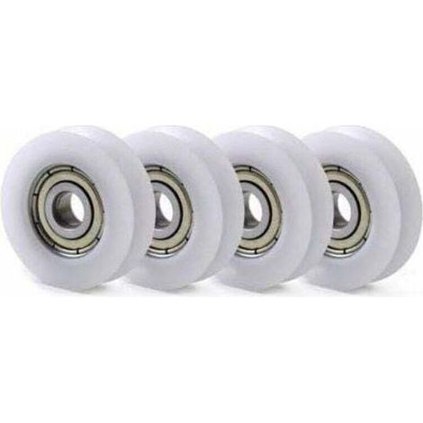 10 Stück U-förmige, integrierte Kugellager aus Nylon-Kunststoff (608) mit 8, 30 und 10 mm Nutführungsrolle