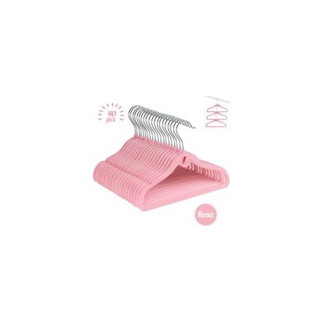 Set mit 40 Kleiderbügeln, Haken und Schrankteilern - Crezuo