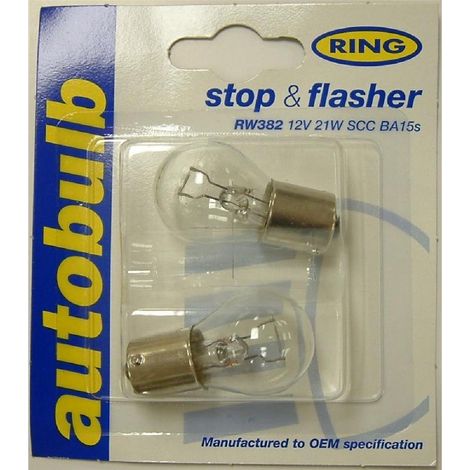 2 Ampoules Blister Ring Stop 1 Filament 12v 21w Scc -BLISTER-