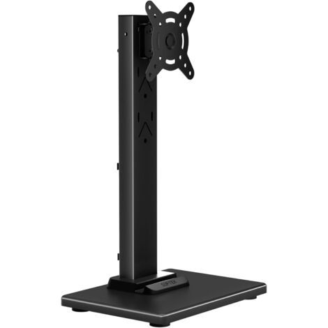 Support de bureau simple pour écran d'ordinateur LCD de 13" à 43" avec pivot, hauteur réglable, rotation, socle 50, 75 et 100 mm, noir (1/5)