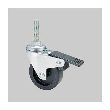 RUOTA MOBILE D 50 MM GOMMA 220BISB PERNO 8MAX30 C/FRENO 12 PZ