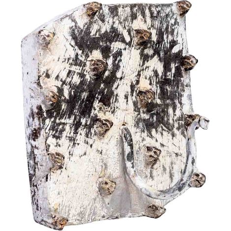 Percha de madera tallada acabado artesanal envejecido blanco 16x0x8h cm (1/5)