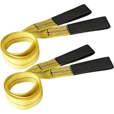 Lot de 2 Sangles de Levage en Polyester de 1,8 m, Résistance à la Rupture de 4 082 kg Levage de bois lourd, utilisation avec grue à moteur, polyester épais, résistance à la traction 1360 kg, rupture (1/5)