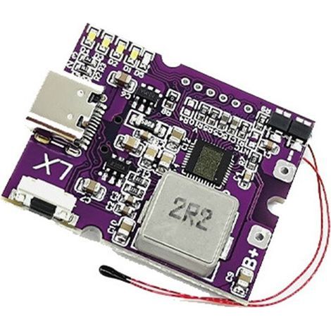 Batterie Externe 22,5 W, Module D'Alimentation Mobile à Charge Rapide Bidirectionnelle, Circuit Imprimé avec Affichage Lumineux, Prise en Charge