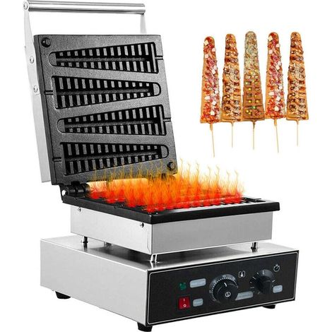 Gaufrier Machine Gaufre Grille-pain gaufrier Muffin Machine Commercial Électrique Antiadhésif Moule à Pâtisserie Température Réglable 4 Pièces 1750W (1/5)