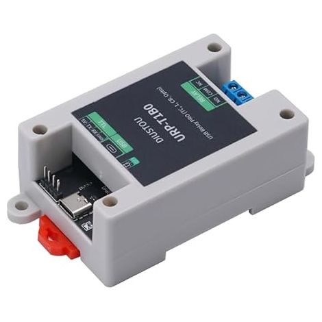 Relais USB, optocoupleur industriel, boîtier ABS isolé, montage sur rail DIN compatible TTL, contrôle de signal 5 V, alimentation USB/broches (1 relais USB) (1/5)