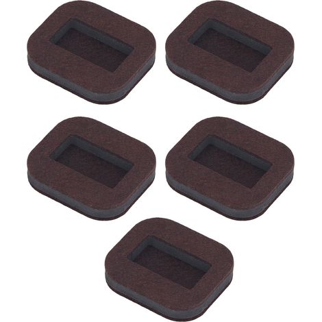 Ensemble de 5 patins de roulettes rectangulaires rainurés en feutre pour chaises de bureau, roulettes de meubles et parquets (marron) (1/5)
