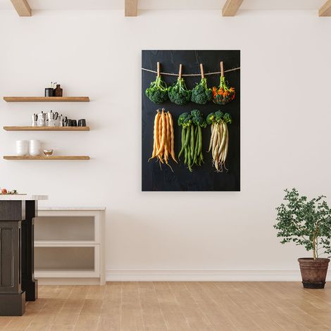 Wandbild Brokkoli und grüne Bohnen 60x90 (1/4)