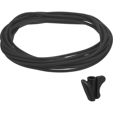 Gaine Fendue pour Câbles 1/4"(6.5mm) Diamètre Intérieur 50FT(15m) avec Outil D'Installation, Résistante À La Chaleur Et Au Froid -40F À 257F Conduit Flexible en Plastique, Noir (1/5)