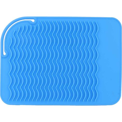 Tapis isolant thermique pliable et résistant à la chaleur pour bigoudis électrique (bleu) (1/5)