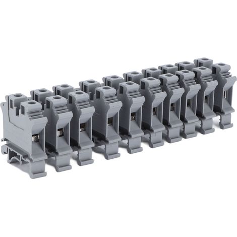 50 borniers à vis pour montage sur rail DIN, bornes combinées en cuivre 76 A 800 V UK-10N