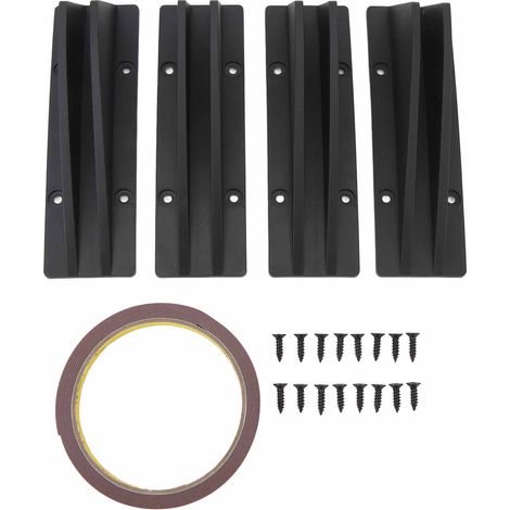 Diffuseur de Lèvre de Pare-chocs Arrière, 4 Pièces Diffuseur de Châssis Universel Séparateur D'aileron de Requin D'aile de Lèvre pour Série 1 E90 E91 (BLACK) (1/5)