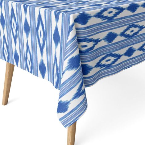 Nappe Anti-Taches enduite Coton Ronde 140 cm Islas Bleu (1/5)