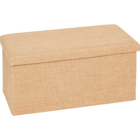 Pouf Coffre Pliant "Toile de Jute" 76cm Naturel (1/2)