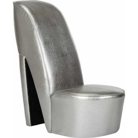Maison Exclusive - Poltrona a Forma di Scarpa con Tacco in Similpelle Argento