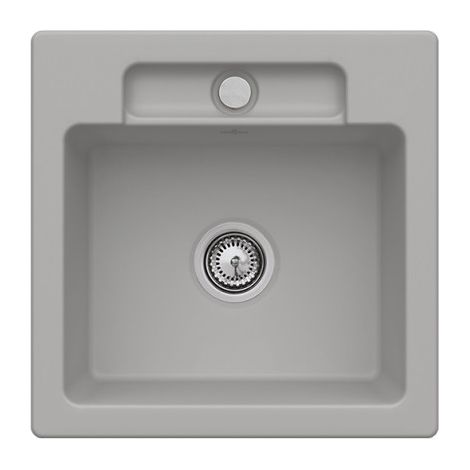 VILLEROY ET BOCH Siluet 50 S Fossile CeramicPlus Fregadero de 1 seno con vaciador manual
