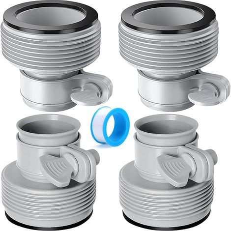 Pool Hose Adapter 4 Pieces Pool Connector Conversion Hose Adapter with Internal Thread Screw for 1.5/1.25 Inch Threaded Pump (1/5)