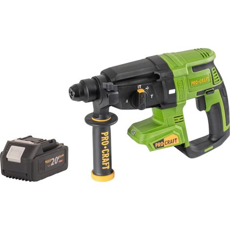 Martillo perforador a batería Procraft PHA40bb 20 V 2,6 J SDS plus sin escobillas + 1 batería de 4,0 Ah - sin cargador