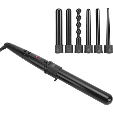 Baguette À Friser - 6 Barils Céramique Interchangeables - Affichage LED - Température Réglable 150 ℃ / 210 ℃ - 85 W - 110-240 V