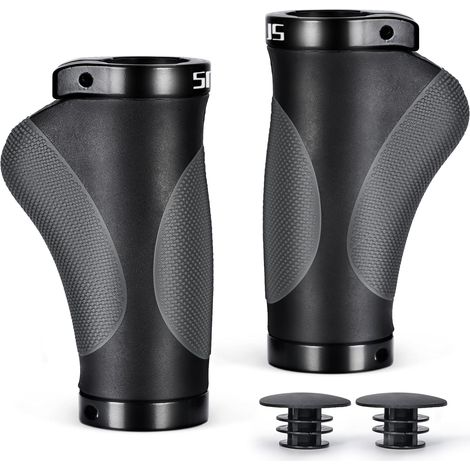 Ergonomische Fahrradgriffe, Anti-Rutsch-Fahrradgriffe, Fahrradlenkergriffe mit Aluminiumschloss, für MTB/Mountainbike/Downhill/Klapprad/Urbanbike