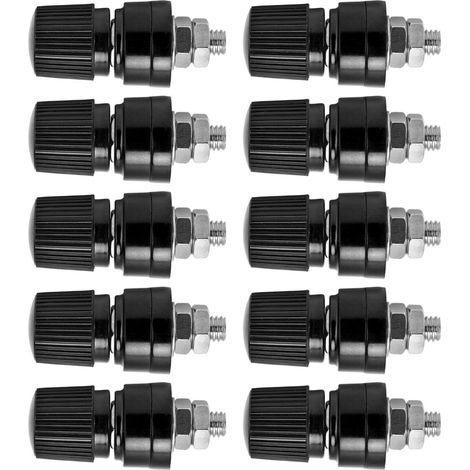 10 Pièces Connecteurs de Soudage Laiton Nickelé M6, Jonctions Filetées pour Câbles Électriques 0‑380V Noir (1/5)