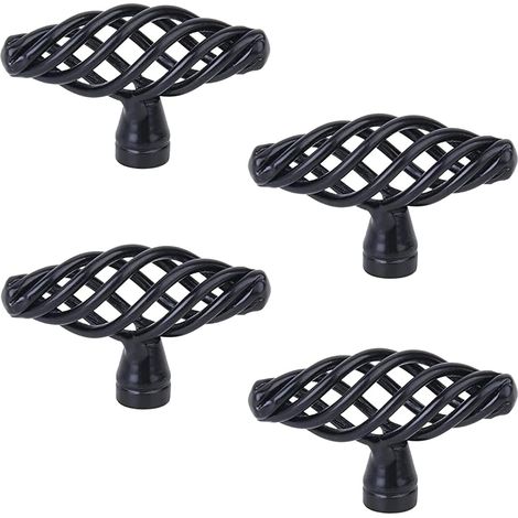 4 Pièces Poignée Meubles Anciens, Poignées meuble cage à oiseaux vintage, élégance classique, Pour meubles, armoires, portes et fenêtres, salle bain (avec vis) (1/3)