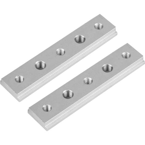 Rieles en T de aleación de aluminio de 100 mm, juego de 2 piezas, con ranuras para sierras de mesa/fresadoras. (1/5)