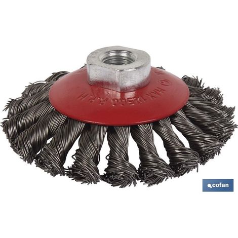 Spazzola Obliqua Treccia M14 Ø100 Acciaio 0,5mm