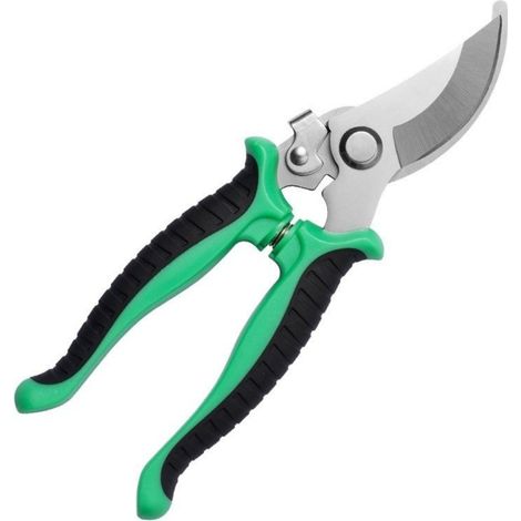 Sécateur de jardin professionnel Tree Lunny portable avec pointe, noir et vert