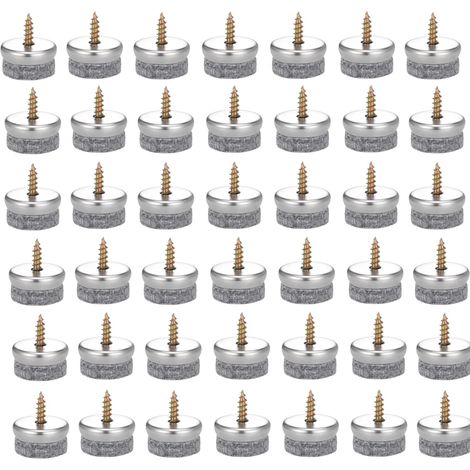42 vis de fixation pour patins en feutre, patins en feutre de 22 mm de diamètre pour pieds de meubles, patins ronds pour pieds de chaise, patins de glissement à clouer (1/4)