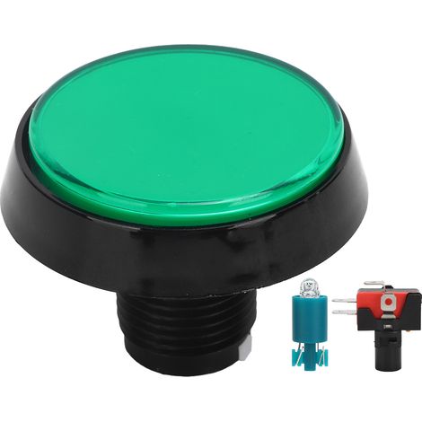 Bouton rond plat lumineux 60mm avec interrupteur 3 pieds pour machine à grue et console de jeu (1/5)
