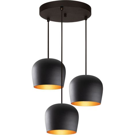 [NEUWERTIG] B-Ware Opviq Hängeleuchte Berceste N-1413 schwarz Metall 3-flammig 48 cm dimmbar (1/2)