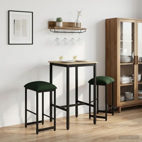 vidaXL Tabouret de bar 2 pc Vert foncé 40 x 32 x 74 cm (1/5)