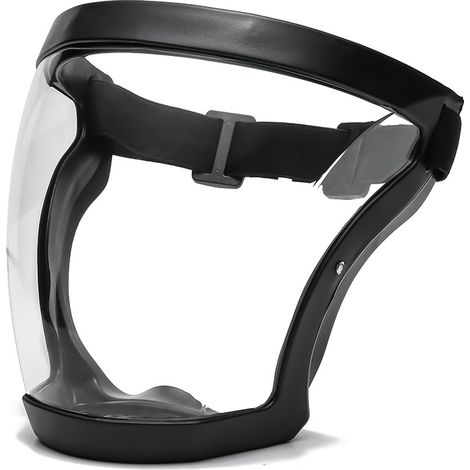 Super Protective Face Shield - Full Shield Visor, Durable Transparent Face Mask Clear, HD Anti-Fog Reusable Face Protective Cover - for Male Female Adults (Black) (1/5)