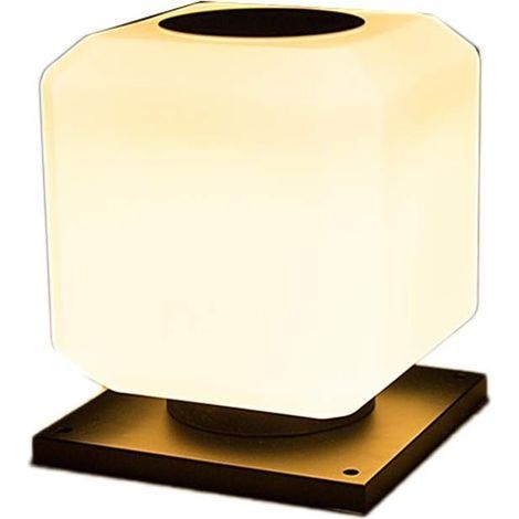 Abat-jour carré en acrylique Led Lumière de porte à énergie solaire Lumière d'inondation à LED Décor de jardin extérieur Pilier Lumière Lanterne de poteau de patio pour terrasse Pont Piscine∅20CM (1/5)