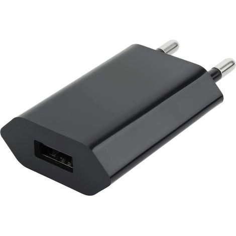 Techly Caricatore USB 1A Compatto Spina Europea Nero (1/5)