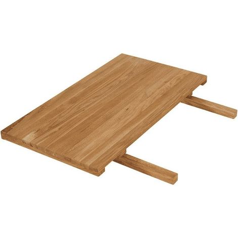 Pier Import – Rallonge en bois de chêne massif huilé 50 cm – Pour ajout de surface élégante – Dimensions 90x50x4 cm – Poids 8 kg (1/2)