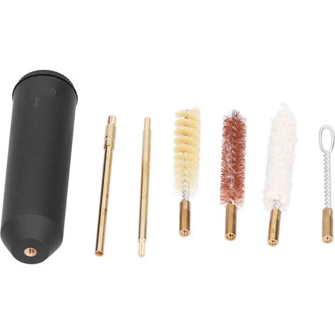 Brosse de nettoyage en laiton phosphoreux, manuelle, pour bouteille, vase et évier, lot de 9 pièces emballées dans un seau en plastique noir. (1/5)