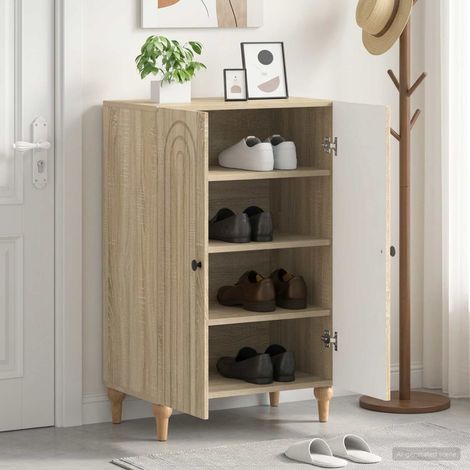 vidaXL Cabinet à chaussures ALKMAAR 59,5 x 39,5 x 90 cm Chêne Sonoma (1/5)