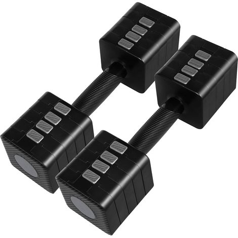 Centra A Pair 2.8KG-10KG Adjustable Dumbbells With Metal Weight Block Set Black
