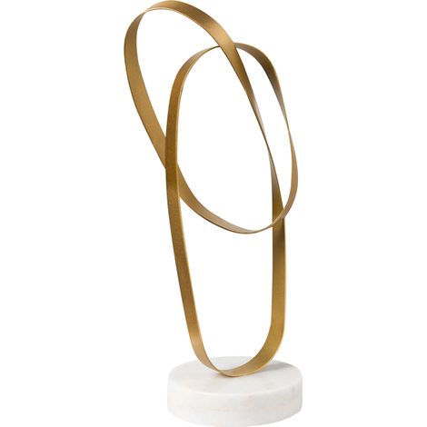 Figurita decorativa moderna con base de mármol blanco accesorio hecho a mano dorado Milton