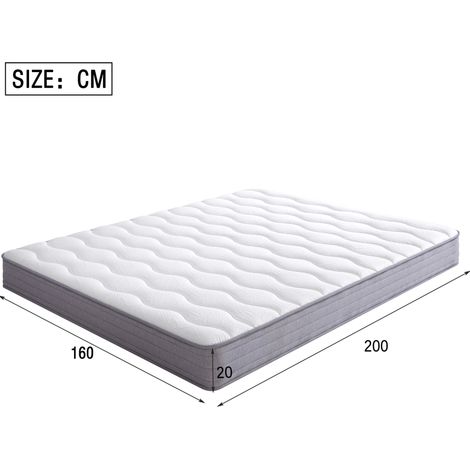 Federkernmatratze 160x200 cm, 20 cm dick, H3, ergonomisch, weiß OKMYHOME (1/5)