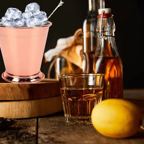 Verre à cocktail en métal Mint Julep en acier inoxydable (or rose) (1/5)