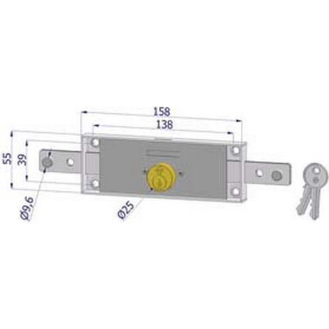 1PZ SERRATURA SERRANDA CENTRALE CILINDRO FISSO TONDO 2260 - (2260XZB4508XX2)