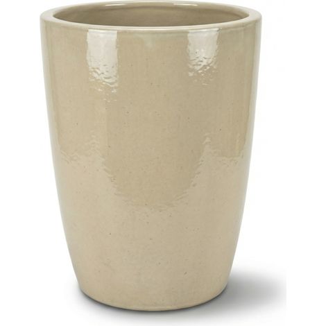 Provencelia Pflanzkübel Mazarin Ø27 cm Höhe 34 cm frostbeständig, keramisch, handgefertigt, Cremefarben
