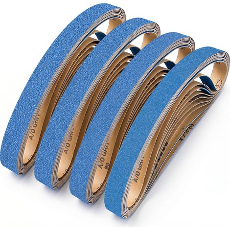 8 Pièces Bande Abrasive 25 x 762 mm Grain 40/60/80/120 (1/5)