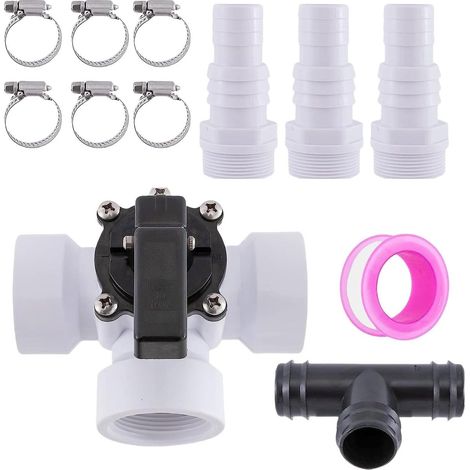 Lot de 12 accessoires de dérivation pour piscine kit bypass pour pompe à chaleur et chauffage de piscine adaptateurs pour tuyaux de 1,25 à 1,5 pouce et capteurs solaires (1/5)